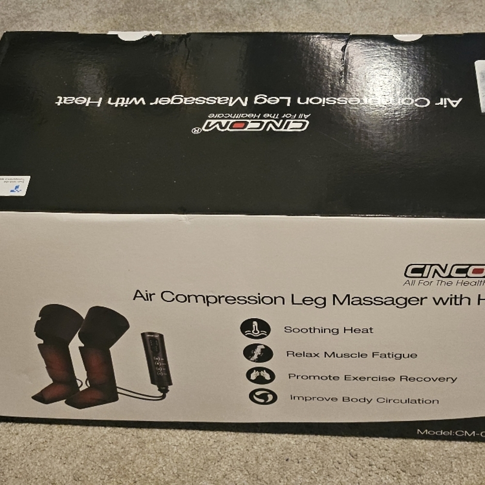 CINCOM Air Compression Leg Massager with Heat brand new still in box